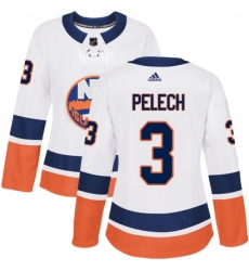 Women's Adidas New York Islanders #3 Adam Pelech Authentic White Away NHL Jersey