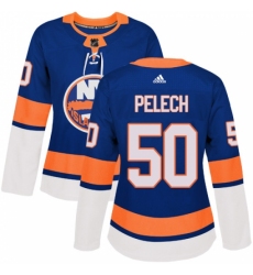 Women's Adidas New York Islanders #50 Adam Pelech Authentic Royal Blue Home NHL Jersey