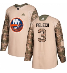 Youth Adidas New York Islanders #3 Adam Pelech Authentic Camo Veterans Day Practice NHL Jersey