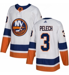 Youth Adidas New York Islanders #3 Adam Pelech Authentic White Away NHL Jersey
