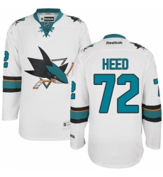 Men's Reebok San Jose Sharks #72 Tim Heed Authentic White Away NHL Jersey