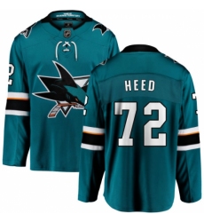 Men's San Jose Sharks #72 Tim Heed Fanatics Branded Teal Green Home Breakaway NHL Jersey