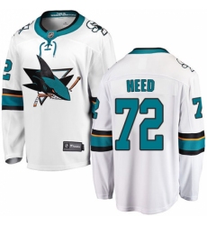 Youth San Jose Sharks #72 Tim Heed Fanatics Branded White Away Breakaway NHL Jersey