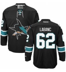 Youth Reebok San Jose Sharks #62 Kevin Labanc Authentic Black Third NHL Jersey