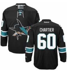 Men's Reebok San Jose Sharks #60 Rourke Chartier Premier Black Third NHL Jersey