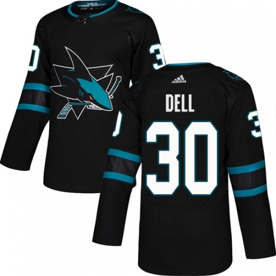 Youth Adidas San Jose Sharks #30 Aaron Dell Premier Black Alternate NHL Jersey Youth Adidas San Jose Sharks #30 Aaron Dell Premier Black Alternate NHL Jersey