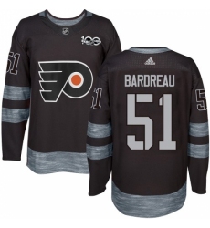 Men's Adidas Philadelphia Flyers #51 Cole Bardreau Authentic Black 1917-2017 100th Anniversary NHL Jersey