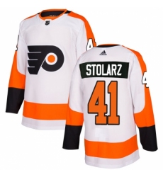 Women's Adidas Philadelphia Flyers #41 Anthony Stolarz Authentic White Away NHL Jersey Women's Adidas Philadelphia Flyers #41 Anthony Stolarz Authentic White Away NHL Jersey