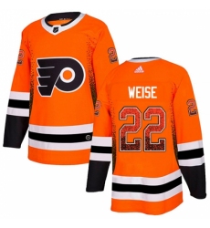 Men's Adidas Philadelphia Flyers #22 Dale Weise Authentic Orange Drift Fashion NHL Jersey