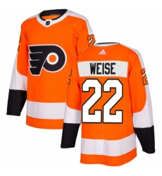 Men's Adidas Philadelphia Flyers #22 Dale Weise Authentic Orange Home NHL Jersey