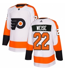 Men's Adidas Philadelphia Flyers #22 Dale Weise Authentic White Away NHL Jersey