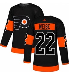 Men's Adidas Philadelphia Flyers #22 Dale Weise Premier Black Alternate NHL Jersey