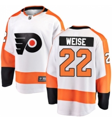 Youth Philadelphia Flyers #22 Dale Weise Fanatics Branded White Away Breakaway NHL Jersey