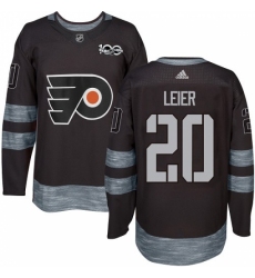 Men's Adidas Philadelphia Flyers #20 Taylor Leier Authentic Black 1917-2017 100th Anniversary NHL Jersey