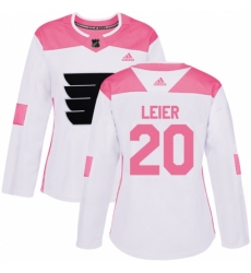 Women's Adidas Philadelphia Flyers #20 Taylor Leier Authentic White/Pink Fashion NHL Jersey