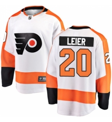 Youth Philadelphia Flyers #20 Taylor Leier Fanatics Branded White Away Breakaway NHL Jersey