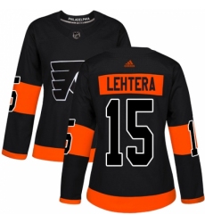 Women's Adidas Philadelphia Flyers #15 Jori Lehtera Premier Black Alternate NHL Jersey