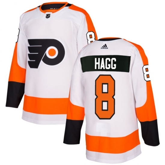 Men's Adidas Philadelphia Flyers #8 Robert Hagg Authentic White Away NHL Jersey Men's Adidas Philadelphia Flyers #8 Robert Hagg Authentic White Away NHL Jersey