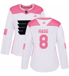 Women's Adidas Philadelphia Flyers #8 Robert Hagg Authentic White/Pink Fashion NHL Jersey