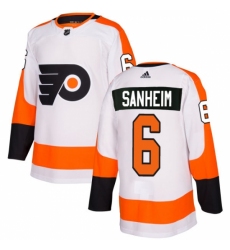 Men's Adidas Philadelphia Flyers #6 Travis Sanheim Authentic White Away NHL Jersey