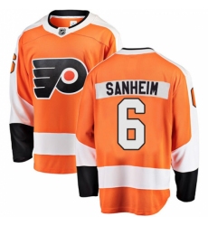 Men's Philadelphia Flyers #6 Travis Sanheim Fanatics Branded Orange Home Breakaway NHL Jersey