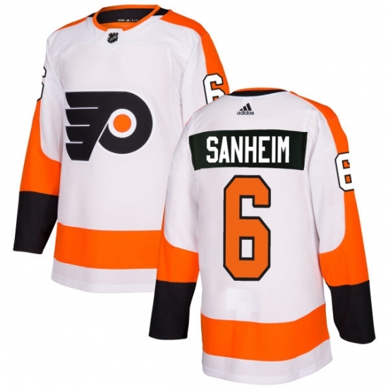 Youth Adidas Philadelphia Flyers #6 Travis Sanheim Authentic White Away NHL Jersey Youth Adidas Philadelphia Flyers #6 Travis Sanheim Authentic White Away NHL Jersey