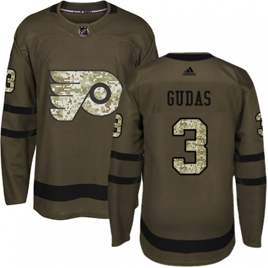 Men's Adidas Philadelphia Flyers #3 Radko Gudas Authentic Green Salute to Service NHL Jersey Men's Adidas Philadelphia Flyers #3 Radko Gudas Authentic Green Salute to Service NHL Jersey
