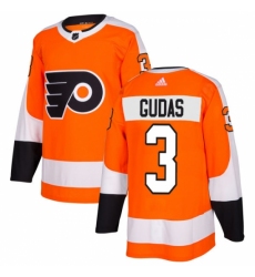 Men's Adidas Philadelphia Flyers #3 Radko Gudas Authentic Orange Home NHL Jersey
