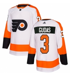 Men's Adidas Philadelphia Flyers #3 Radko Gudas Authentic White Away NHL Jersey