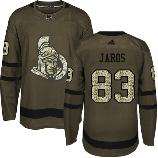 Men's Adidas Ottawa Senators #83 Christian Jaros Authentic Green Salute to Service NHL Jersey Men's Adidas Ottawa Senators #83 Christian Jaros Authentic Green Salute to Service NHL Jersey