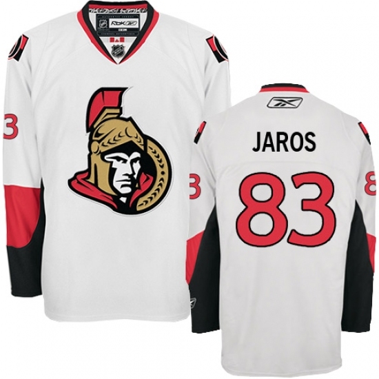 Men's Reebok Ottawa Senators #83 Christian Jaros Authentic White Away NHL Jersey Men's Reebok Ottawa Senators #83 Christian Jaros Authentic White Away NHL Jersey