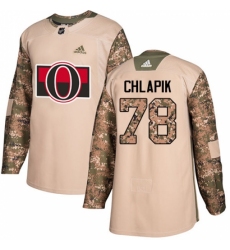 Men's Adidas Ottawa Senators #78 Filip Chlapik Authentic Camo Veterans Day Practice NHL Jersey