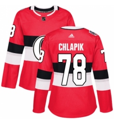 Women's Adidas Ottawa Senators #78 Filip Chlapik Authentic Red 2017 100 Classic NHL Jersey