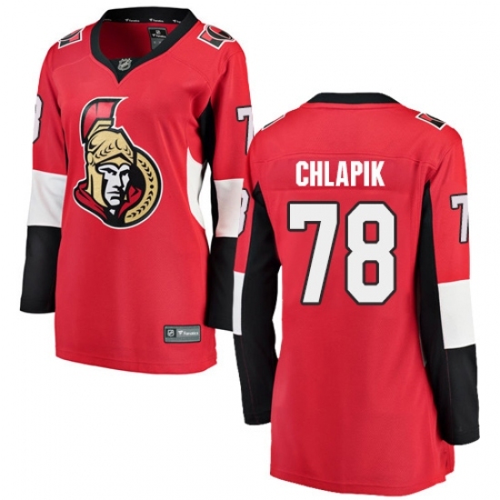 Women's Ottawa Senators #78 Filip Chlapik Fanatics Branded Red Home Breakaway NHL Jersey Women's Ottawa Senators #78 Filip Chlapik Fanatics Branded Red Home Breakaway NHL Jersey