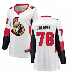 Women's Ottawa Senators #78 Filip Chlapik Fanatics Branded White Away Breakaway NHL Jersey Women's Ottawa Senators #78 Filip Chlapik Fanatics Branded White Away Breakaway NHL Jersey