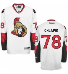 Women's Reebok Ottawa Senators #78 Filip Chlapik Authentic White Away NHL Jersey