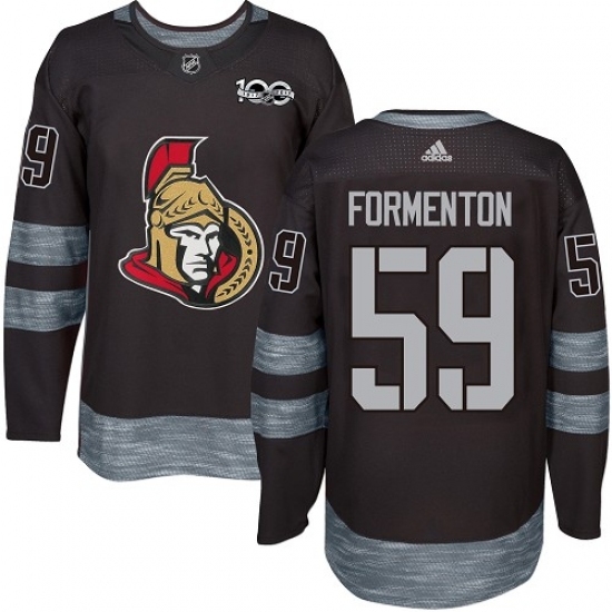 Men's Adidas Ottawa Senators #59 Alex Formenton Authentic Black 1917-2017 100th Anniversary NHL Jersey Men's Adidas Ottawa Senators #59 Alex Formenton Authentic Black 1917-2017 100th Anniversary NHL Jersey