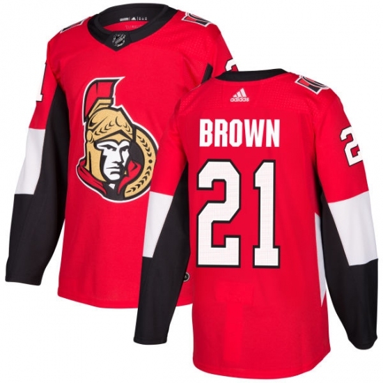 Men's Adidas Ottawa Senators #21 Logan Brown Authentic Red Home NHL Jersey Men's Adidas Ottawa Senators #21 Logan Brown Authentic Red Home NHL Jersey