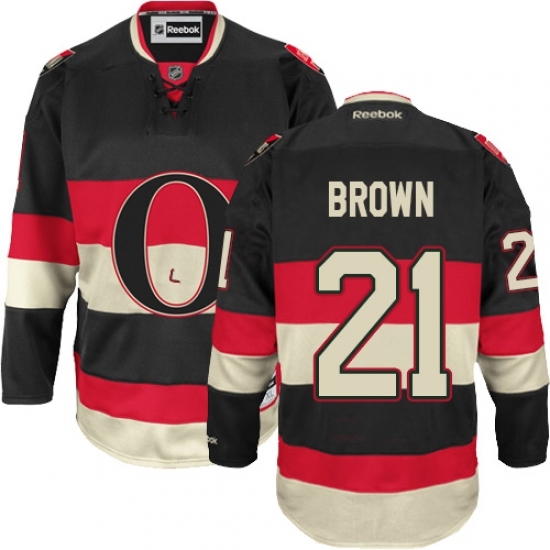 Men's Reebok Ottawa Senators #21 Logan Brown Authentic Black Third NHL Jersey Men's Reebok Ottawa Senators #21 Logan Brown Authentic Black Third NHL Jersey