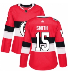 Women's Adidas Ottawa Senators #15 Zack Smith Authentic Red 2017 100 Classic NHL Jersey