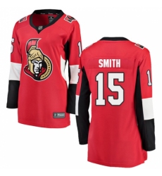 Women's Ottawa Senators #15 Zack Smith Fanatics Branded Red Home Breakaway NHL Jersey