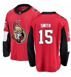 Youth Ottawa Senators #15 Zack Smith Fanatics Branded Red Home Breakaway NHL Jersey