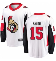 Youth Ottawa Senators #15 Zack Smith Fanatics Branded White Away Breakaway NHL Jersey