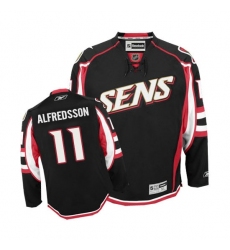 Men's Reebok Ottawa Senators #11 Daniel Alfredsson Authentic Black Third NHL Jersey