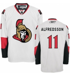 Men's Reebok Ottawa Senators #11 Daniel Alfredsson Authentic White Away NHL Jersey