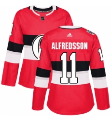 Women's Adidas Ottawa Senators #11 Daniel Alfredsson Authentic Red 2017 100 Classic NHL Jersey