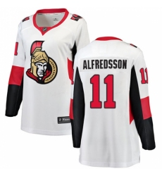 Women's Ottawa Senators #11 Daniel Alfredsson Fanatics Branded White Away Breakaway NHL Jersey