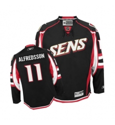 Women's Reebok Ottawa Senators #11 Daniel Alfredsson Authentic Black Third NHL Jersey