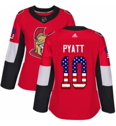 Women's Adidas Ottawa Senators #10 Tom Pyatt Authentic Red USA Flag Fashion NHL Jersey
