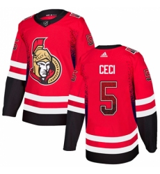 Men's Adidas Ottawa Senators #5 Cody Ceci Authentic Red Drift Fashion NHL Jersey